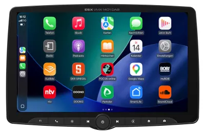Produktbild von ESX VISION VMX1401DAB | Universal 1-DIN Multiangle Media Moniceiver mit 14" Touchscreen-Display