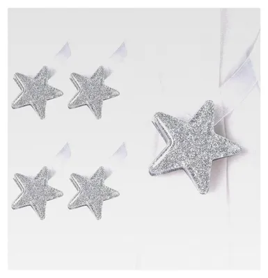 Produktbild von 4 Stück Magnetische Vorhangschnallen, Vorhang Raffhalter, Stern Magnet Clips für Gardinen, Raffhalter für Innenräume