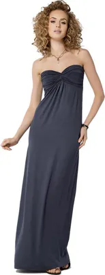 Produktbild von Damen Maxikleid Trägerloses Sommer; Grafit/S/M 36/38