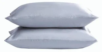 Produktbild von Satin-Kissenbezug 2er Set Silber 50x75 cm für Haar und Haut mit Hotelverschluss