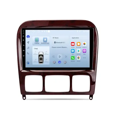 Zdjęcie produktu dla CarPlay Radio samochodowe Android 9" 128GB do Mercedes Klasa S W220 (1998–2005) GPS Bluetooth Android Auto Bluetooth