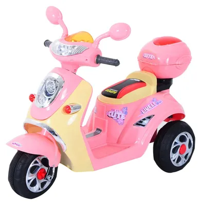 Productafbeelding van Elektrische kinder motorfiets, elektrische auto, driewieler voor kinderen, 6V, metaal + PP, 108x51x75 cm (roze + geel)