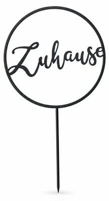 Produktbild von Gartenstab Metall Schwarz mit 'Zuhause' Schriftzug (30 cm), 128 cm, wetterbeständig