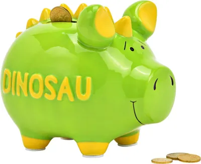 Produktbild von KCG Sparschwein Dinosau grün 17x15cm Keramik