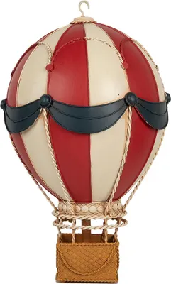 Immagine prodotto di Clayre & Eef Figura decorativa Mongolfiera Ø 26x42 cm Rosso Beige Metallo