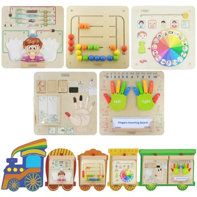 Zdjęcie produktu dla Zestaw tablic sensorycznych Masterkidz 5 w 1 do nauki motorycznej zmysłów i emocji