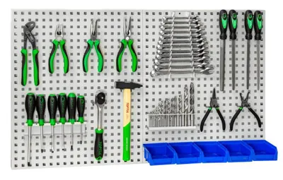 Zdjęcie produktu dla Tablica Warsztatowa | UHL-MASH PNI-2 Ścianka Narzędziowa Garażowa Metalowa, Panel 100/120см, Zawieszki