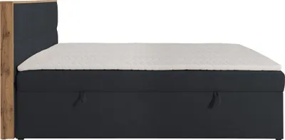 Produktbild von KSHOMECONCEPT Boxspringbetten mit Bettkasten ELMA 200x200, Taschenfederkern Matratze, Schwarz