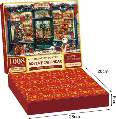 Produktbild von Weihnachts-Adventskalender-Puzzle 1000 Weihnachts-Countdown-Puzzle Winter-Weihnachtsmann-Schneemann-Feiertagsornament