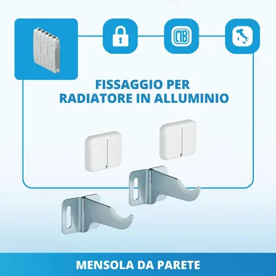 Immagine prodotto di Staffa a muro per radiatore - Acciaio inossidabile - 50 kg per staffa - Set da 2
