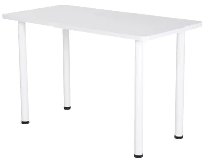 Image de Table de cuisine multifonctionnelle - Table de cuisine et de bureau réglable - Pieds réglables - Blanc et chêne