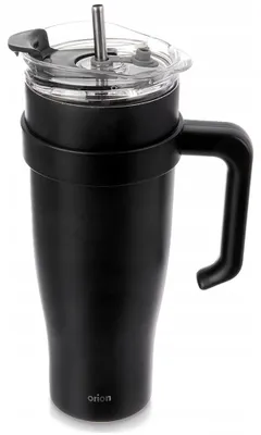Produktbild von Orion Thermobecher Edelstahl mit Henkel 1,2 L Schwarz
