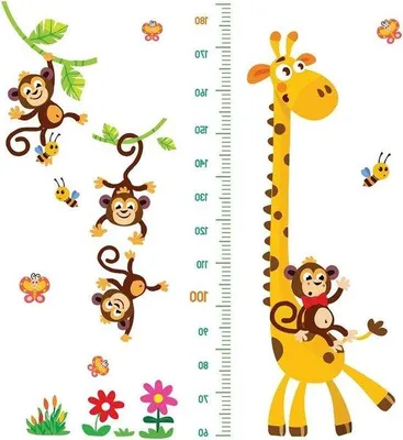Immagine prodotto di Adesivo da parete con metro per la crescita per la cameretta dei bambini - Decorazione - fino a 180 cm.