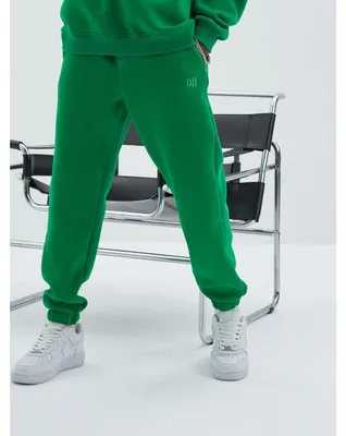 Imagen del producto de Pantalón de chándal básico de corte holgado, algodón, color verde