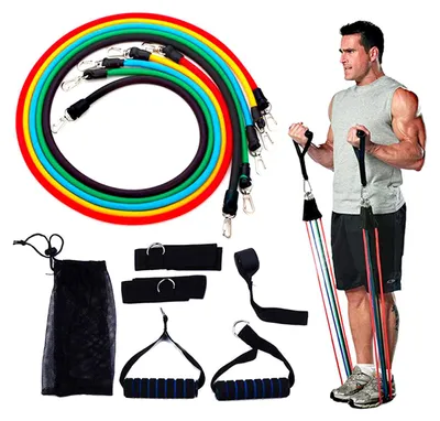 Immagine prodotto di Set di Elastici Palestra 5 Livelli di Resistenza Max 13,6 Kg in Gomma