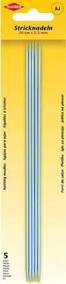 Produktbild von KLEIBER Stricknadel-Set / Strumpfspiele 200 mm x 2,5 mm 5 Aluminium-Stricknadeln