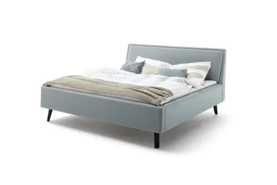 Produktbild von Doppelbett Estee 160x200cm - eisblau/schwarz