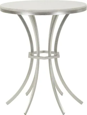 Image de Table d'appoint Tavolinetto 48 x 48 x 56 cm Métal Marbre Argent Blanc