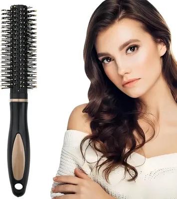Image de Brosse à cheveux ronde, antistatique, avec des poils en nylon, pour femmes, hommes et enfants, idéale pour les cheveux bouclés
