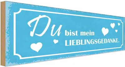 Produktbild von vianmo Holzschild 10x27 cm Du bist mein Lieblingsgedanke Dekoration