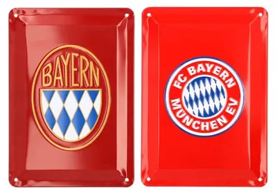Produktbild von FC Bayern München Retro Metallschild 2er-Set 0