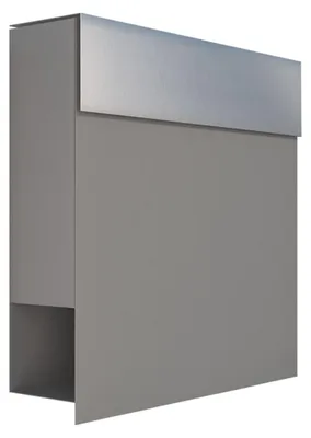 Produktbild von Wandbriefkasten Manhattan in Grau Metallic mit Edelstahlklappe