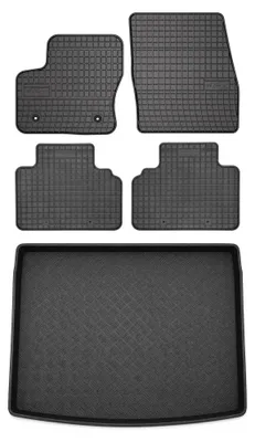 Productafbeelding van Rubberen automatten + kofferbakmat voor Ford Tourneo Connect III vanaf 2022 – 5-delig, zwart, op maat – Wielganizator SolidPRO