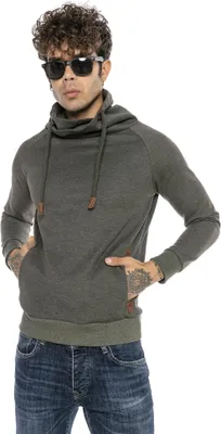 Produktbild von Red Bridge Herren Pullover Sweatshirt Schalkragen hoher Kragen Royal Khaki S