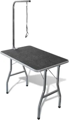 Productafbeelding van Trimmtas met houder voor huisdieren, voorzien van wielen, 91,5 x 61,5 x 156 cm, zwart