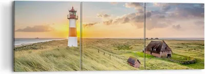 Produktbild von Bild auf Leinwand - Leinwandbild - Leuchtturm Meer - 120x40cm - Wand Bild - Wanddeko - Wandbilder - Leinwanddruck - Bilder - Kunstdruck - Wanddekoration - Leinwand bilder - Wandkunst - CA120x40-3695