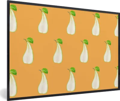 Produktbild von MuchoWow® MuchoWow® Gerahmtes Poster Birne - Farben - Muster 90x60 cm - Poster mit zchwarzem Bilderrahmen - Fotorahmen - Foto-Plakat
