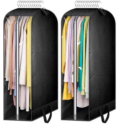 Produktbild von Kleiderschutzbeutel, 2er-Set Kleidersäcke mit Reißverschluss, 110 x 60 x 25 cm, Packbeutel, Reisepackbeutel, atmungsaktive Kleidersäcke