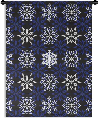 Produktbild von MuchoWow® Wandteppich Wandbehang Neujahr - Schneeflocke - Weihnachten - Muster 60x80 cm Tapisserie Dekoration Wandtuch - Decke - Wandtücher - Wohne