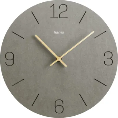 Imagen del producto de Reloj de pared Hama Kreta, color gris. Diámetro: 30 cm. Cifras grabadas. Modelo: 185881