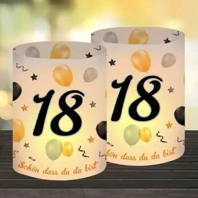 Productafbeelding van 12 Windlichten voor Tafelversiering 18e Verjaardag