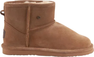 A single brown boot is shown against a white background.