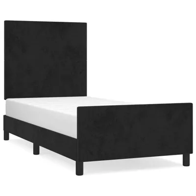 Produktbild von vidaXL Bettgestell mit Kopfteil Schwarz 90x190 cm Samt