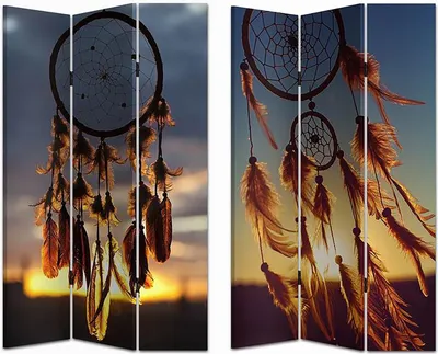 Produktbild von Paravent Spirituell 170x120 cm beidseitig bedruckt Natur-Aufdruck Traumfänger