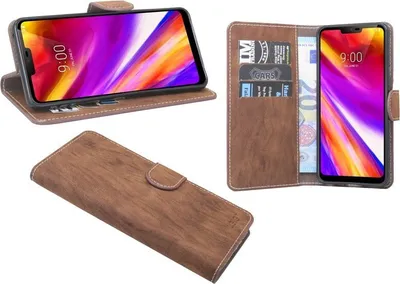 Produktbild von LG G7 ThinQ Handyhülle Tasche Flip Case Smartphone Schutzhülle Braun