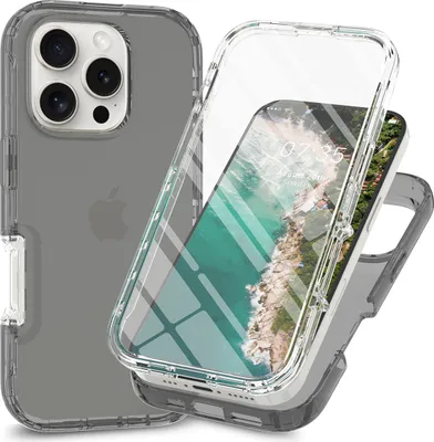 Produktbild von iPhone 16 Pro Hülle, Bumper mit Eingebautem Displayschutz Komplettschutz Schutzhülle für iPhone 16 Pro Grau