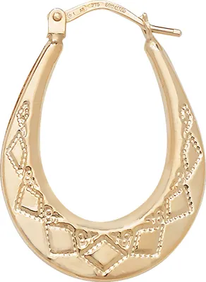 Image de Boucles d'Oreilles Créoles Femme Or 375/1000 - 26mm*19mm; TRS11474
