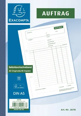Produktbild von Auftragformulare A5 2x40 Blatt