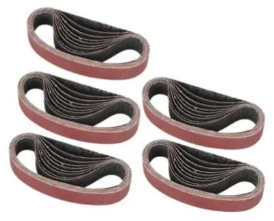 Image de Lot de bandes abrasives, 10 x 355 mm, 55 pièces, grain 60-800, pour le bois et le métal
