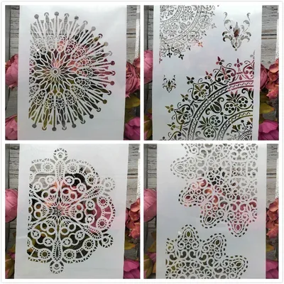 Obrázok produktu pre Šablóna na maľovanie Mandala 4 ks