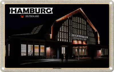 Produktbild von vianmo Blechschild 20x30 cm Hamburg Deichtorhallen Kunst Abenteuer Reisen Urlaub