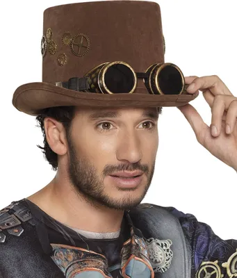 Produktbild von Hut Steampunk Sightpunk mit Partybrille – Kostümzubehör Karneval