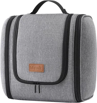 Immagine prodotto di Borsa da toilette da viaggio grigia, impermeabile, con scomparti