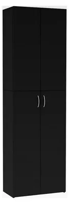 Produktbild von Büroschrank Schwarz 60 x 32 x 190 cm Holzschrank Aufbewahrung Aktenschränke