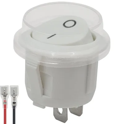 Produktbild von ProRide Wippschalter KCD2-202 ON/OFF, 2-polig, ⌀20 mm, 250 V/6 A, Weiß
