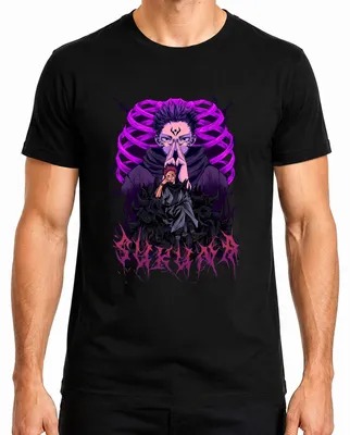 Productafbeelding van Sukuna Itadori Jujutsu Kaisen Anime T-shirt, "Koningsduivel", voor heren, zwart, maat M